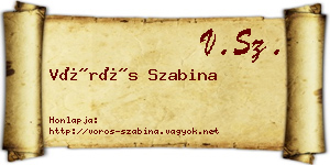 Vörös Szabina névjegykártya