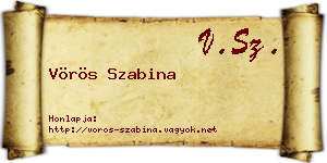 Vörös Szabina névjegykártya